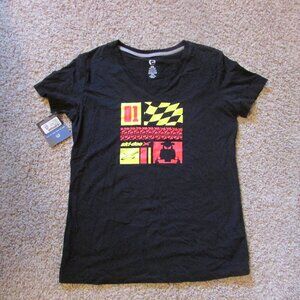 NWT BRP Ski-Doo Black Vneck T-Shirt Medium Snowmobile Short Sleeve